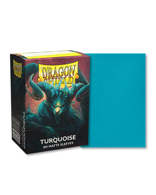 [卡牌週邊產品] Dragon Shield 100 - Standard Deck Protector Sleeves - Matte Turquoise-Trading Card Game-TCG-Oztet Amigo